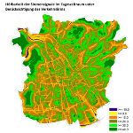 Hörbarkeit der Sirenensignale im Tageszeitraum unter Berücksichtigung des Verkehrslärms, Quelle: Stadt Graz Umweltamt 