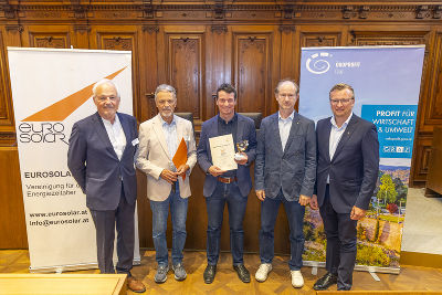 Von li nach re: GR Gerhard Hackenberger, Wolfgang Hein, EUROSOLAR Austria, Roland KLOSS, ÖKOPROFIT, Hannes Bauer, BMIMI, LTAbg. Johannes Wieser © Stadt Graz/Foto Fischer Von li nach re: GR Gerhard Hackenberger, Wolfgang Hein, EUROSOLAR Austria, Roland KLOSS, ÖKOPROFIT, Hannes Bauer, BMIMI, LTAbg. Johannes Wieser